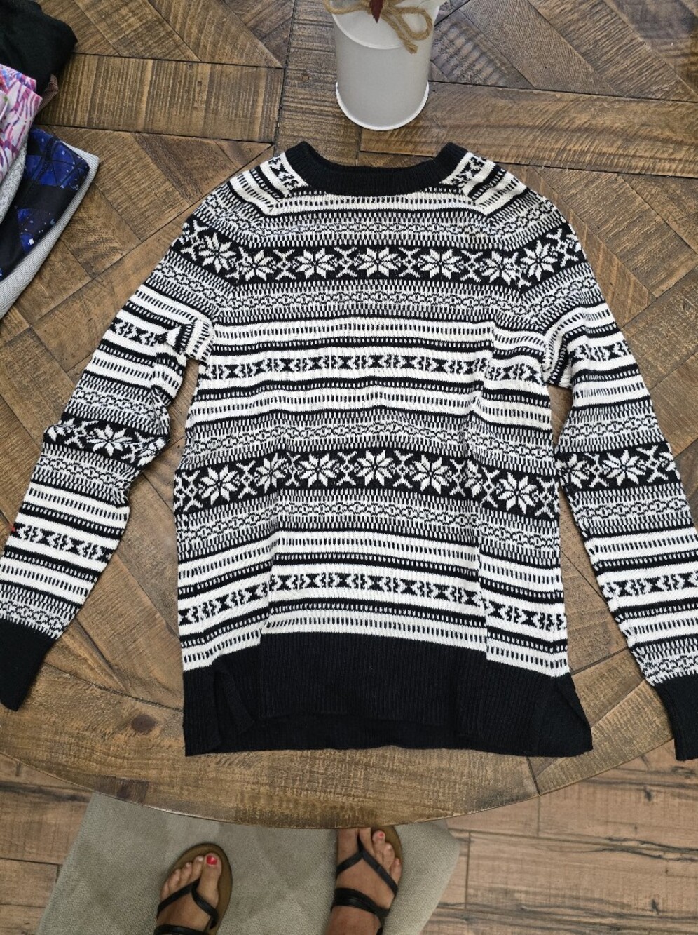 Old Navy Black & White Christmas Sweater
